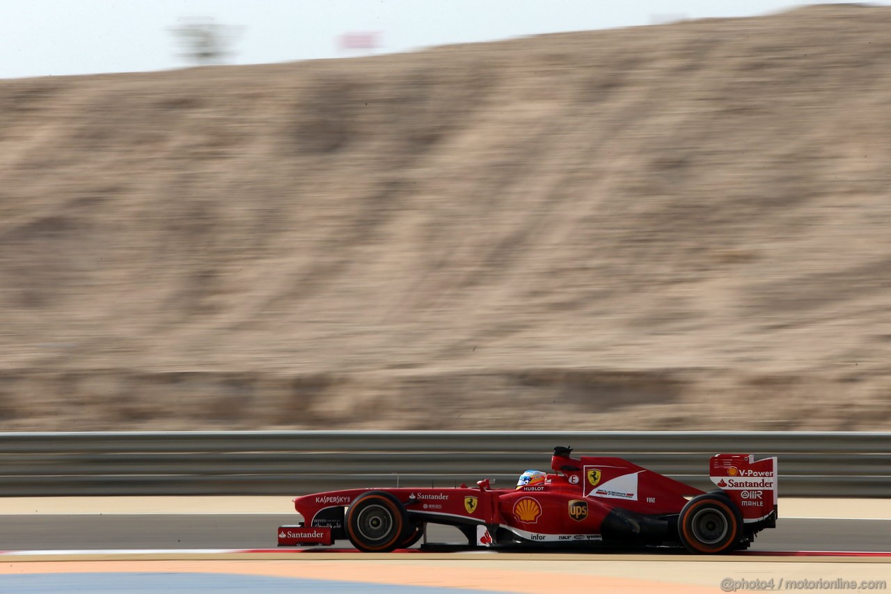 GP BAHRAIN, 19.04.2013- Prove Libere 2, Fernando Alonso (ESP) Ferrari F138 