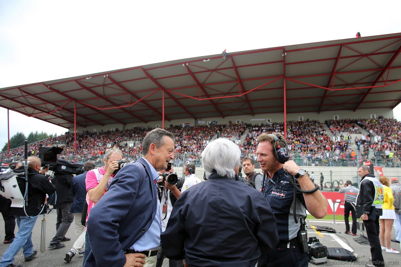 GP BELGIO, 25.08.2013-  Gara, Bernie Ecclestone (GBR), President e CEO of Formula One Management  e Christian Horner (GBR), Red Bull Racing, Sporting Director 
