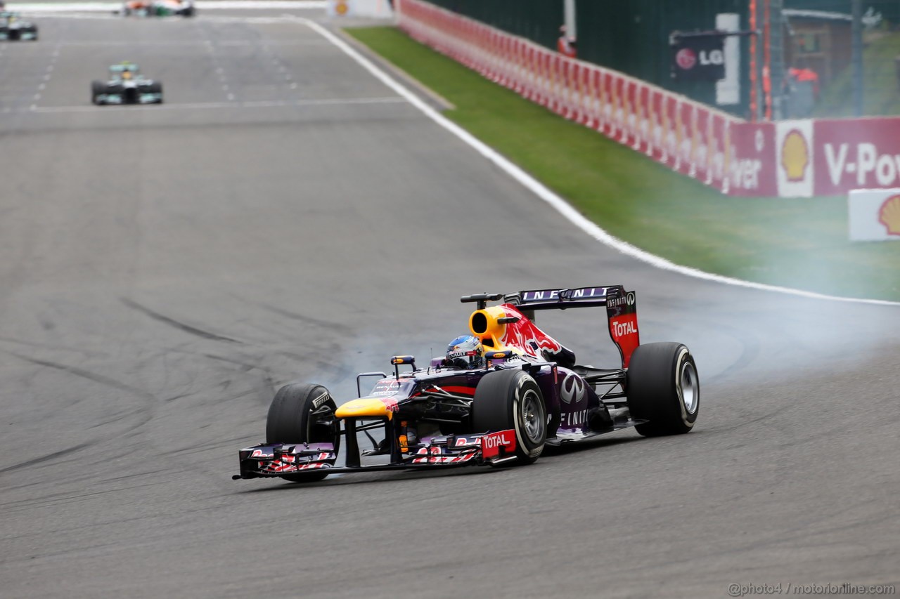 GP BELGIO, 25.08.2013-  Gara, Sebastian Vettel (GER) Red Bull Racing RB9 