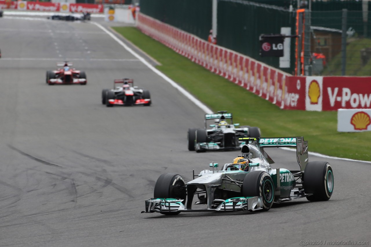 GP BELGIO, 25.08.2013-  Gara, Lewis Hamilton (GBR) Mercedes AMG F1 W04 