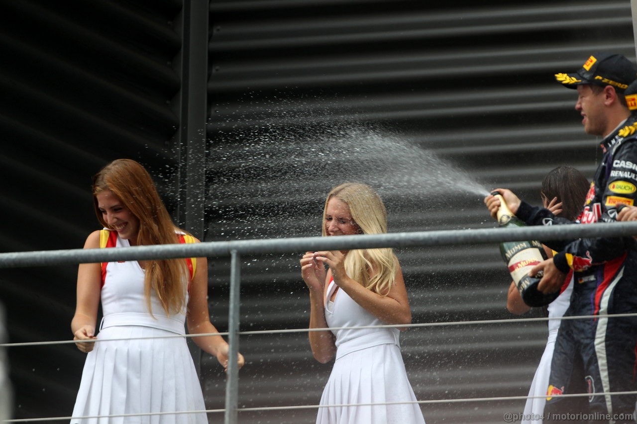 GP BELGIO, 25.08.2013-  Gara, 1st position Sebastian Vettel (GER) Red Bull Racing RB9