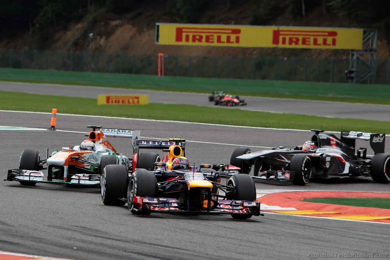 GP BELGIO, 25.08.2013-  Gara, Mark Webber (AUS) Red Bull Racing RB9 