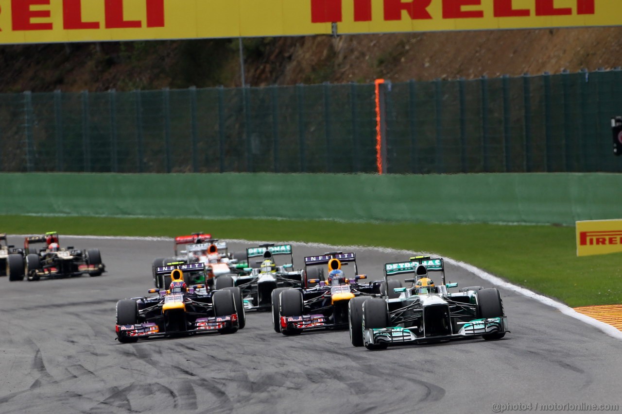 GP BELGIO, 25.08.2013-  Gara, Lewis Hamilton (GBR) Mercedes AMG F1 W04 