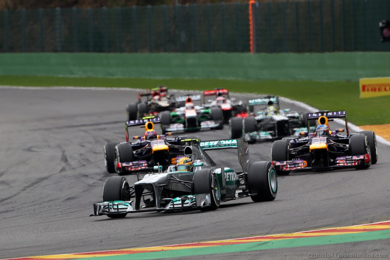 GP BELGIO, 25.08.2013-  Gara, Lewis Hamilton (GBR) Mercedes AMG F1 W04 