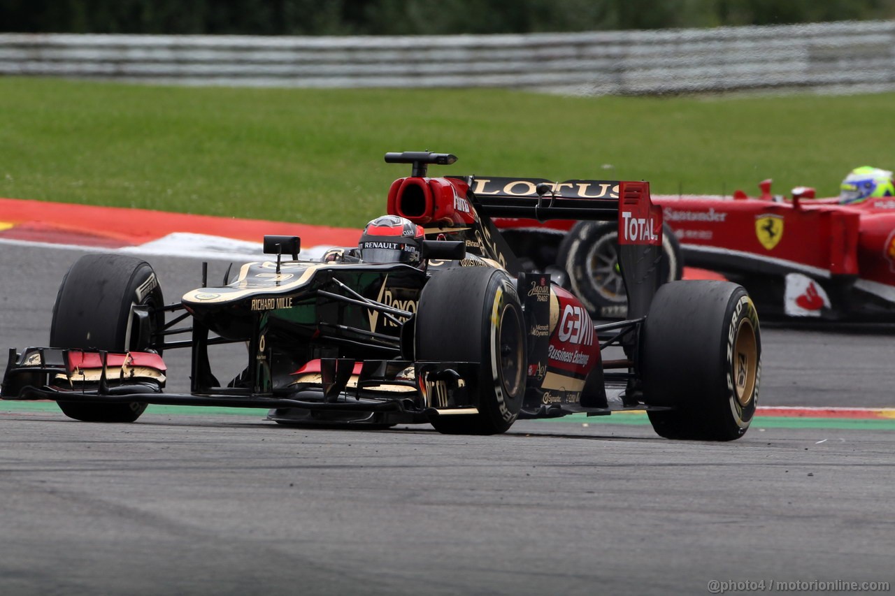 GP BELGIO, 25.08.2013-  Gara, Kimi Raikkonen (FIN) Lotus F1 Team E21 retires from the race