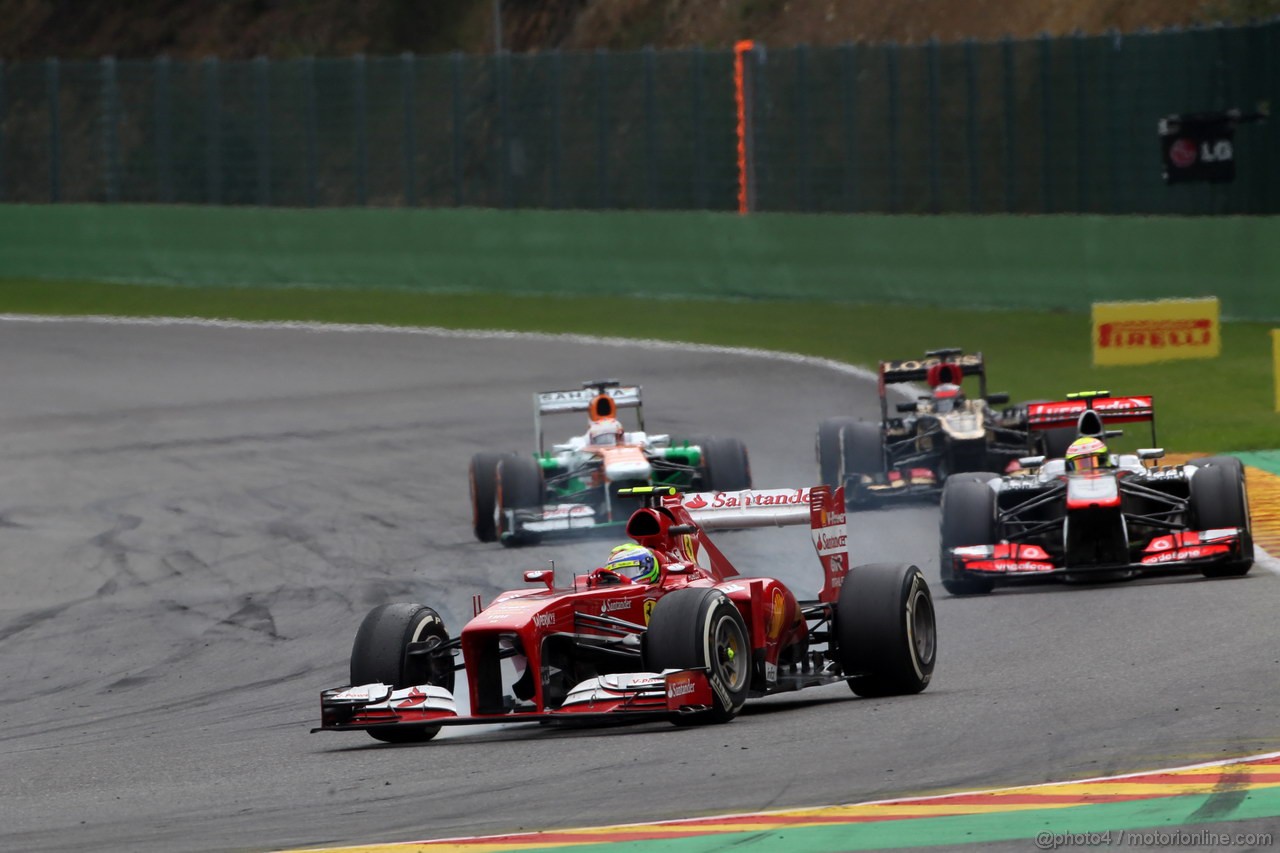 GP BELGIO, 25.08.2013-  Gara, Felipe Massa (BRA) Ferrari F138 