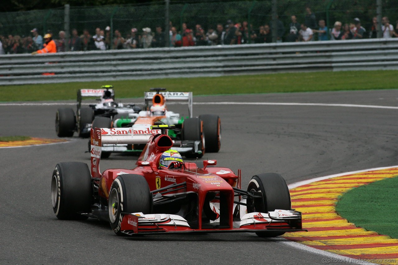 GP BELGIO, 25.08.2013-  Gara, Felipe Massa (BRA) Ferrari F138 