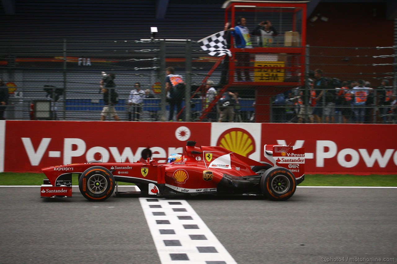 GP BELGIO, 25.08.2013-  Gara, secondo Fernando Alonso (ESP) Ferrari F138