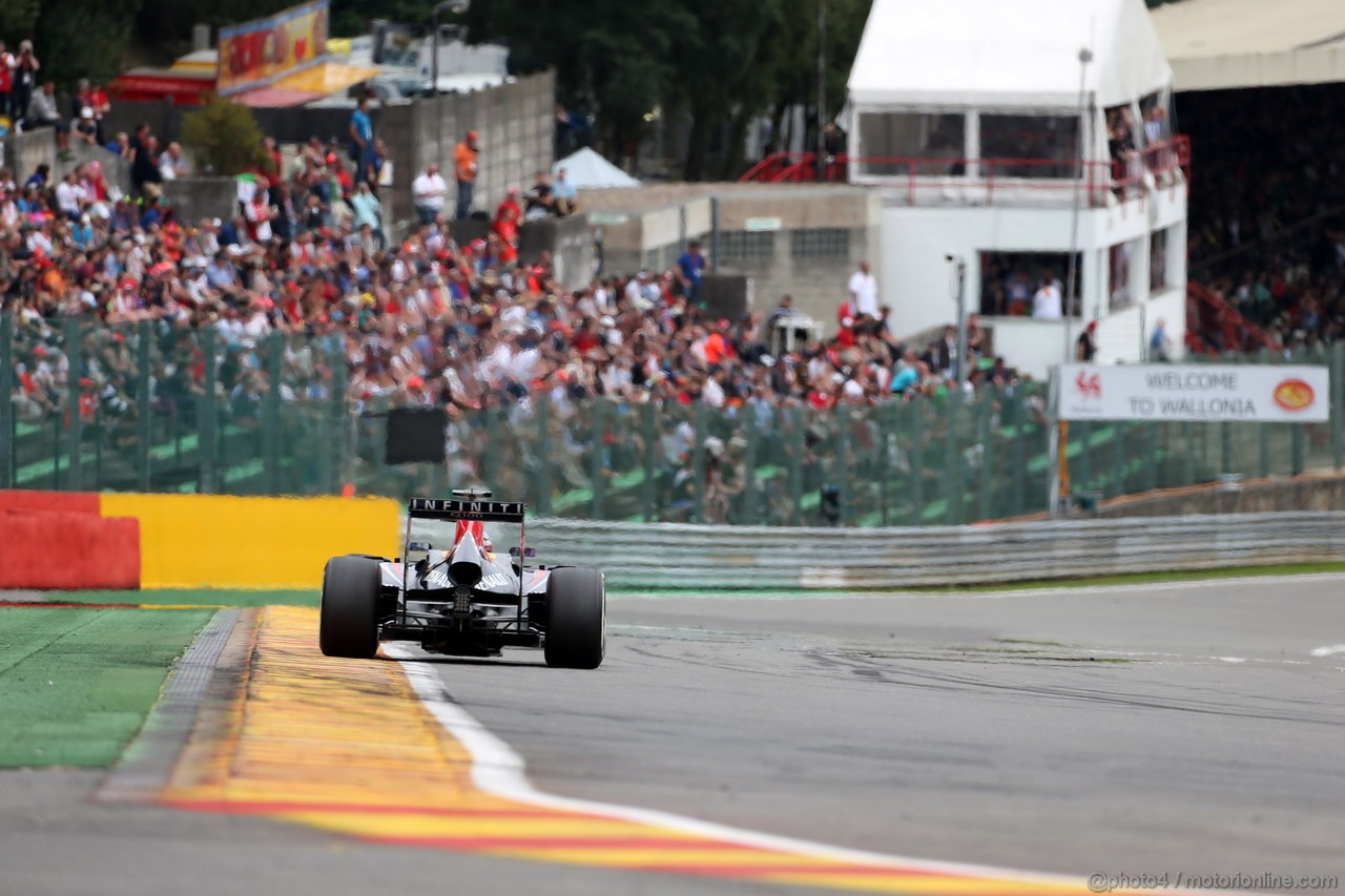 GP BELGIO, 25.08.2013-  Gara, Sebastian Vettel (GER) Red Bull Racing RB9 
