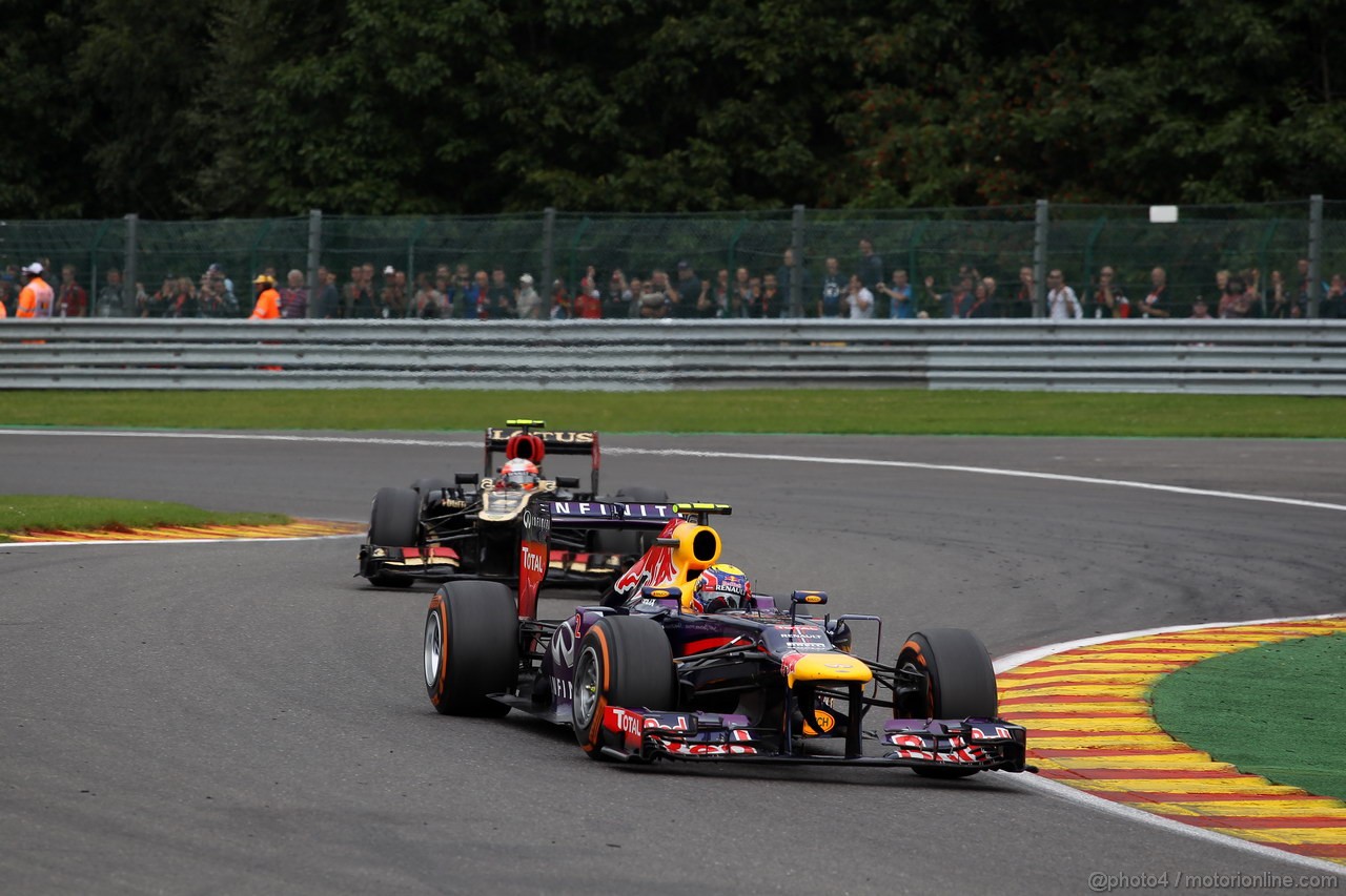 GP BELGIO, 25.08.2013-  Gara, Mark Webber (AUS) Red Bull Racing RB9 