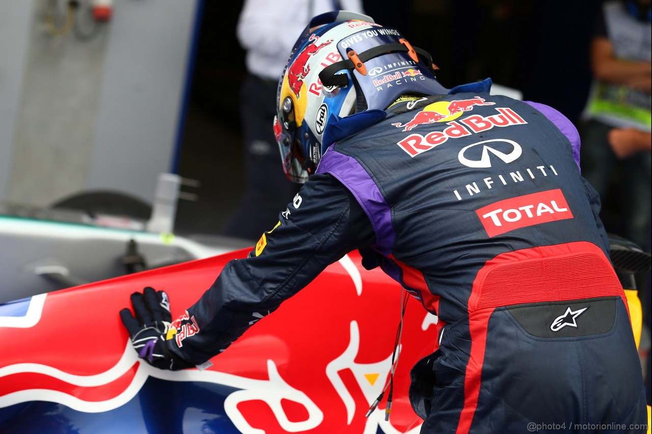 GP BELGIO, 25.08.2013-  Gara, Sebastian Vettel (GER) Red Bull Racing RB9 vincitore 
