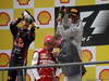 GP BELGIO, 25.08.2013-  Gara, 1st position Sebastian Vettel (GER) Red Bull Racing RB9, secondo Fernando Alonso (ESP) Ferrari F138 e terzo Lewis Hamilton (GBR) Mercedes AMG F1 W04 with David Coulthard (GBR) 