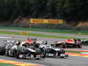 GP BELGIO, 25.08.2013-  Gara, Esteban Gutierrez (MEX), Sauber F1 Team C32 e Valtteri Bottas (FIN), Williams F1 Team FW35 