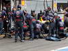 GP BELGIO, 25.08.2013-  Gara, Pit stop, Sebastian Vettel (GER) Red Bull Racing RB9
