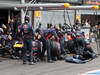 GP BELGIO, 25.08.2013-  Gara, Pit stop, Sebastian Vettel (GER) Red Bull Racing RB9
