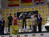 GP BELGIO, 25.08.2013-  Gara, Greenpeace make a protest against race title sponsors Shell at the podium with 1st position Sebastian Vettel (GER) Red Bull Racing RB9, secondo Fernando Alonso (ESP) Ferrari F138 e terzo Lewis Hamilton (GBR) Mercedes AMG F1 W04 
