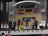 GP BELGIO, 25.08.2013-  Gara, Greenpeace make a protest against race title sponsors Shell at the podium with 1st position Sebastian Vettel (GER) Red Bull Racing RB9, secondo Fernando Alonso (ESP) Ferrari F138 e terzo Lewis Hamilton (GBR) Mercedes AMG F1 W04 