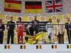 GP BELGIO, 25.08.2013-  Gara, Greenpeace make a protest against race title sponsors Shell at the podium with 1st position Sebastian Vettel (GER) Red Bull Racing RB9, secondo Fernando Alonso (ESP) Ferrari F138 e terzo Lewis Hamilton (GBR) Mercedes AMG F1 W04 