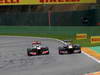 GP BELGIO, 25.08.2013-  Gara, Jenson Button (GBR) McLaren Mercedes MP4-28 e Sebastian Vettel (GER) Red Bull Racing RB9 