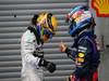 GP BELGIO, 25.08.2013-  Gara, terzo Lewis Hamilton (GBR) Mercedes AMG F1 W04 e Sebastian Vettel (GER) Red Bull Racing RB9 vincitore