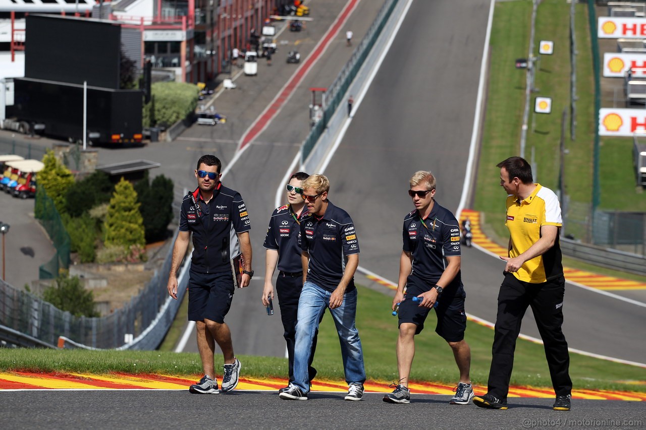 GP BELGIO, 22.08.2013- Sebastian Vettel (GER) Red Bull Racing RB9