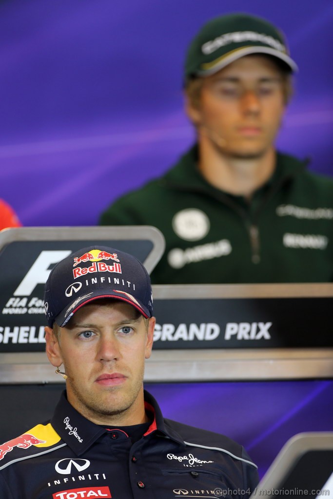 GP BELGIO, 22.08.2013- Conferenza Stampa, Sebastian Vettel (GER) Red Bull Racing RB9 