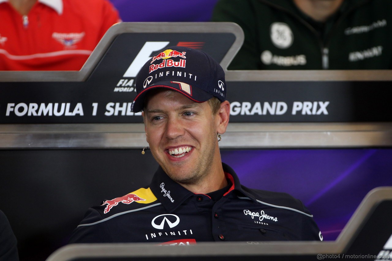 GP BELGIO, 22.08.2013- Conferenza Stampa, Sebastian Vettel (GER) Red Bull Racing RB9 