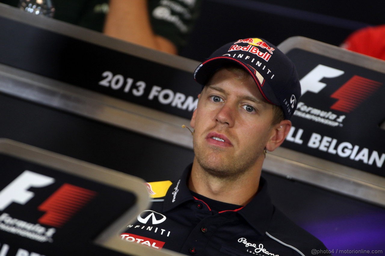 GP BELGIO, 22.08.2013- Conferenza Stampa, Sebastian Vettel (GER) Red Bull Racing RB9 