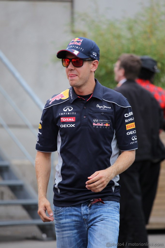 GP BELGIO, 22.08.2013- Sebastian Vettel (GER) Red Bull Racing RB9 