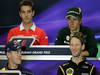 GP BELGIO, 22.08.2013- Conferenza Stampa, (L-D) Jules Bianchi (FRA) Marussia F1 Team MR02, Charles Pic (FRA) Caterham F1 Team CT03, Sebastian Vettel (GER) Red Bull Racing RB9 e Romain Grosjean (FRA) Lotus F1 Team E21 