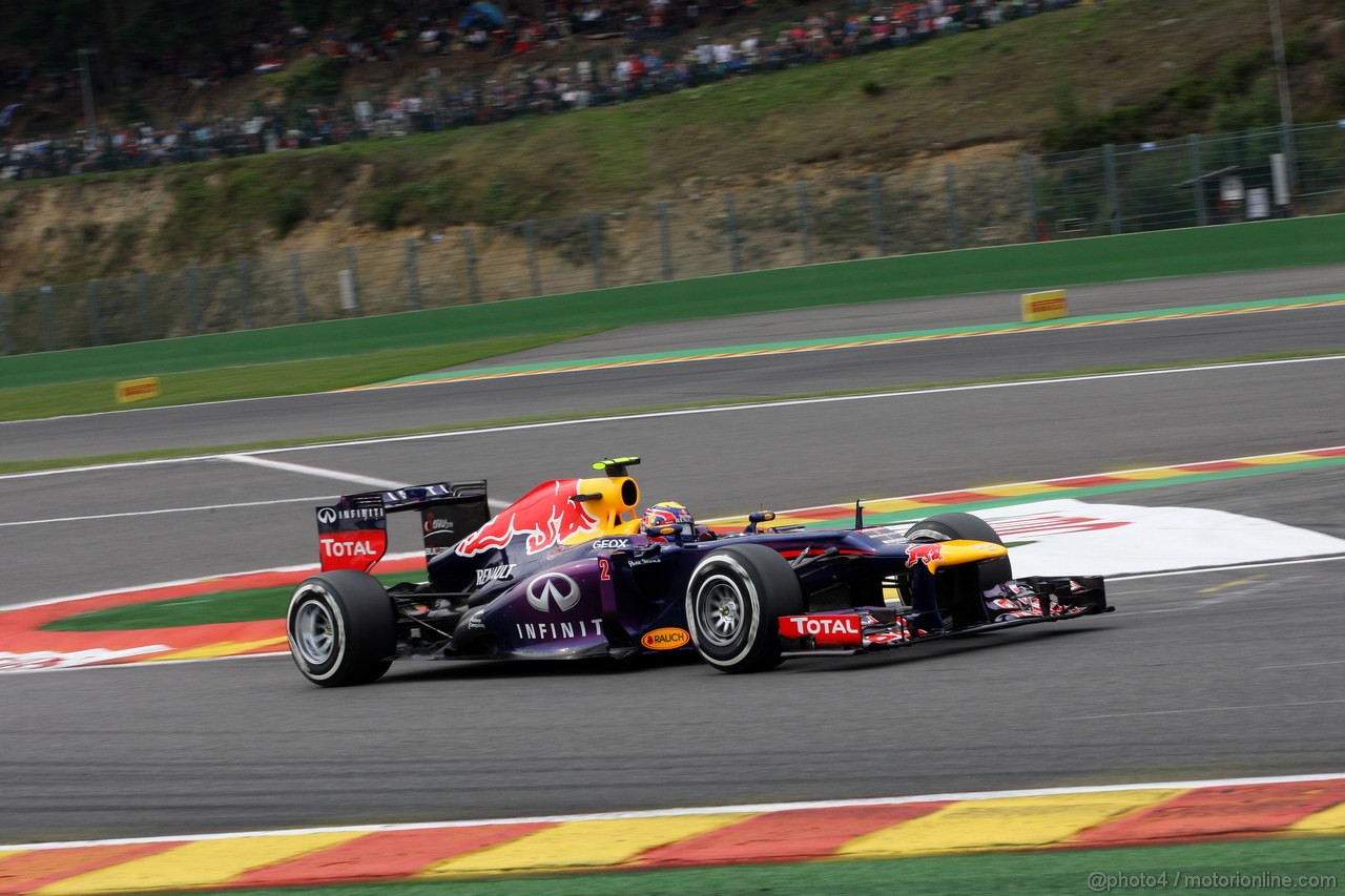 GP BELGIO, 24.08.2013- Prove Libere 3, Mark Webber (AUS) Red Bull Racing RB9 