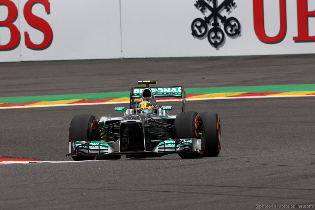 GP BELGIO, 24.08.2013- Prove Libere 3, Lewis Hamilton (GBR) Mercedes AMG F1 W04 
