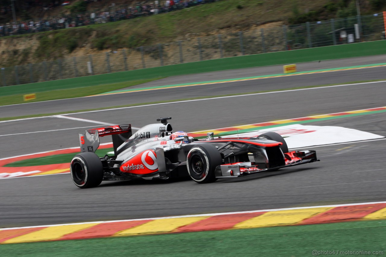 GP BELGIO, 24.08.2013- Prove Libere 3, Jenson Button (GBR) McLaren Mercedes MP4-28 