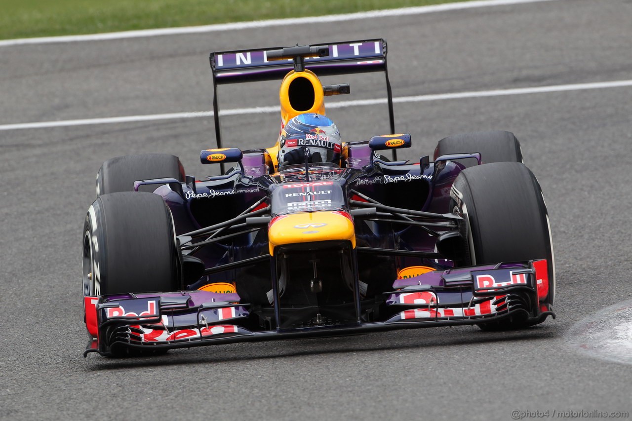 GP BELGIO, 24.08.2013- Prove Libere 3, Sebastian Vettel (GER) Red Bull Racing RB9 