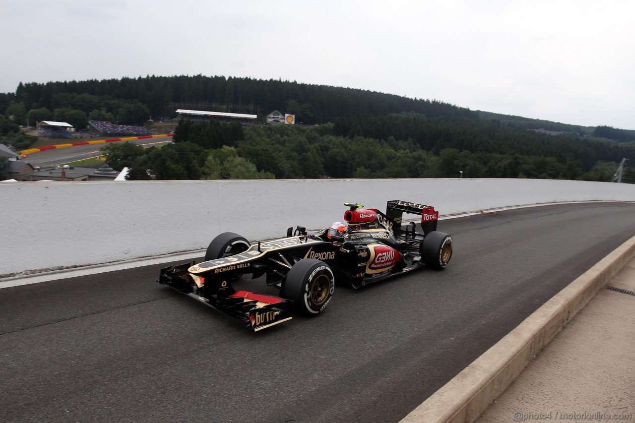 GP BELGIO, 24.08.2013- Prove Libere 3, Romain Grosjean (FRA) Lotus F1 Team E21 