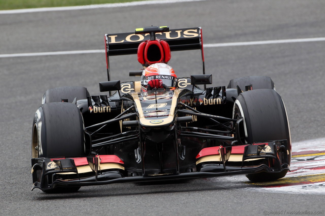 GP BELGIO, 24.08.2013- Prove Libere 3, Romain Grosjean (FRA) Lotus F1 Team E21 