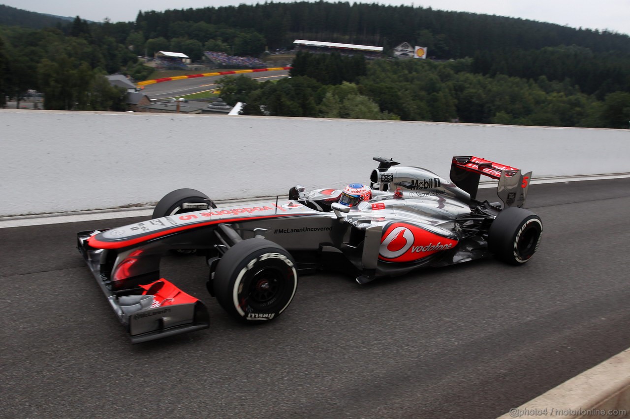 GP BELGIO, 24.08.2013- Prove Libere 3, Jenson Button (GBR) McLaren Mercedes MP4-28 