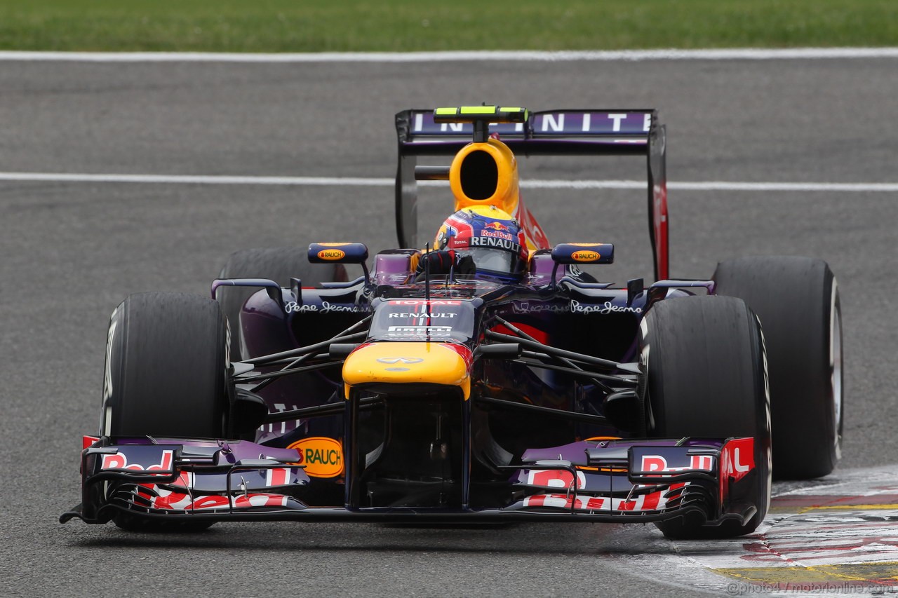 GP BELGIO, 24.08.2013- Prove Libere 3, Mark Webber (AUS) Red Bull Racing RB9 