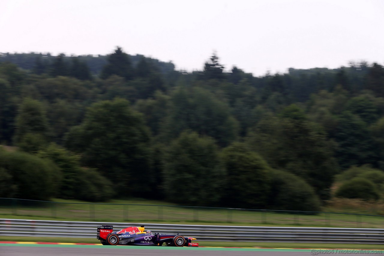 GP BELGIO, 24.08.2013- Prove Libere 3, Sebastian Vettel (GER) Red Bull Racing RB9 