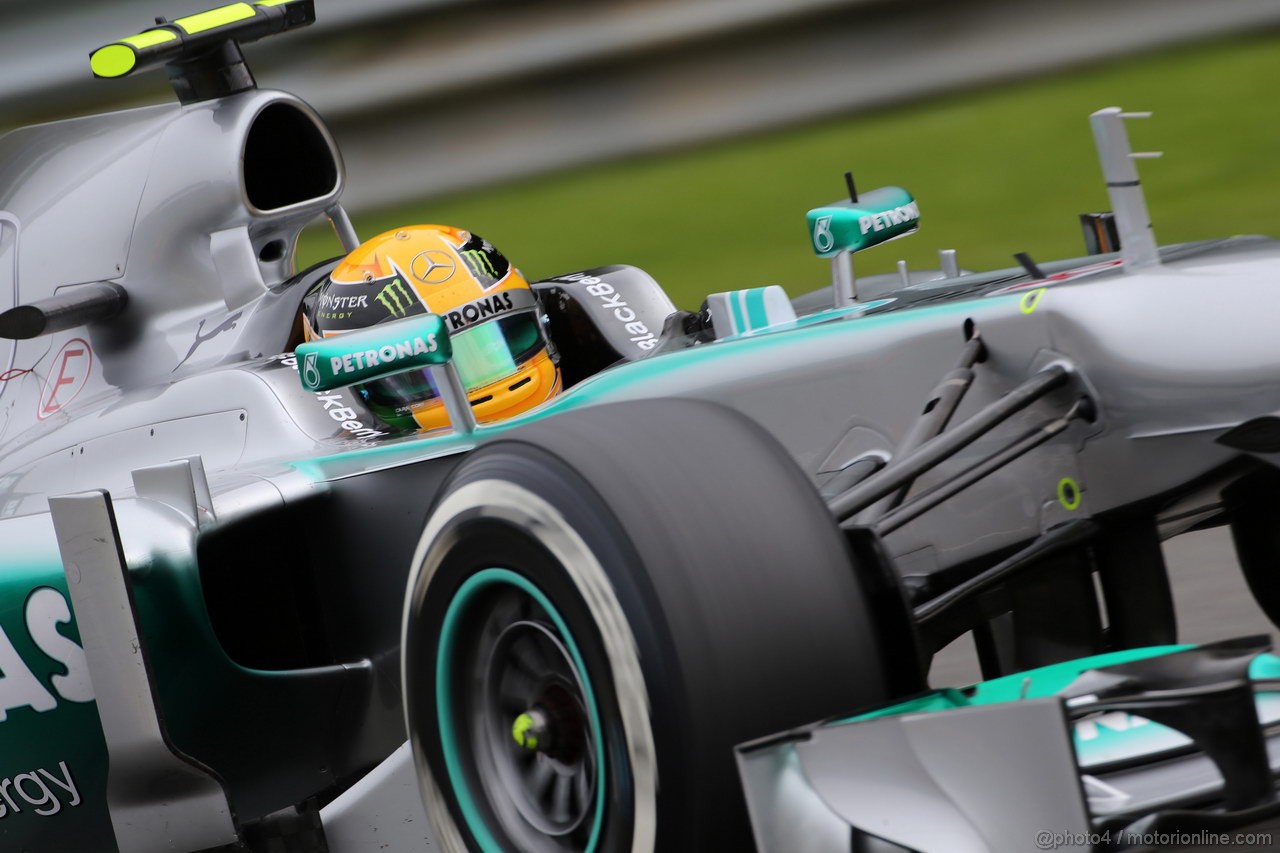 GP BELGIO, 24.08.2013- Prove Libere 3, Lewis Hamilton (GBR) Mercedes AMG F1 W04 