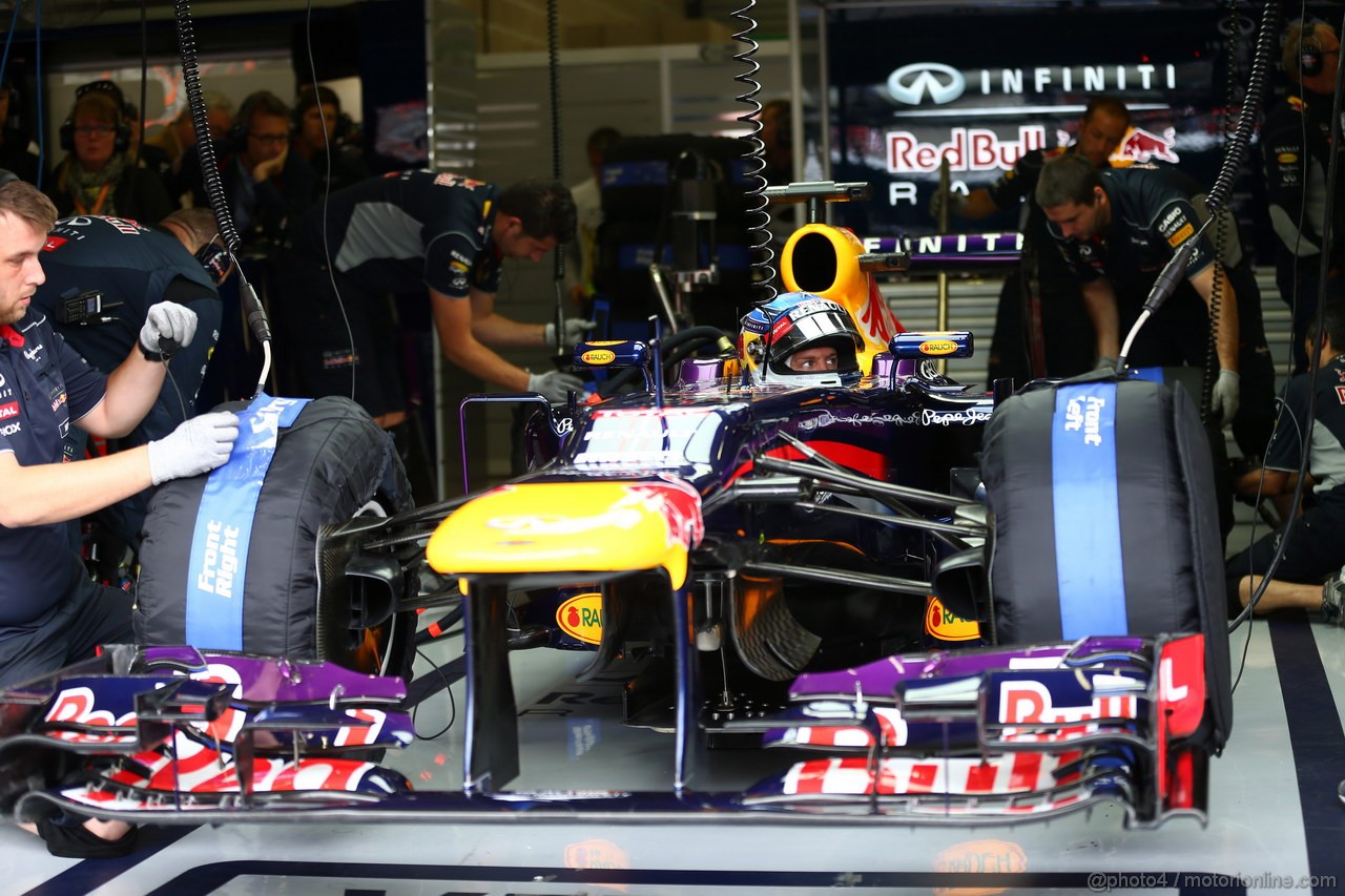 GP BELGIO, 24.08.2013- Prove Libere 3, Sebastian Vettel (GER) Red Bull Racing RB9 