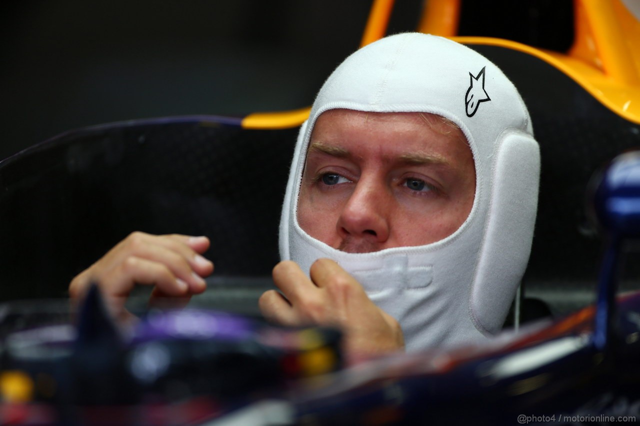 GP BELGIO, 24.08.2013- Prove Libere 3, Sebastian Vettel (GER) Red Bull Racing RB9 
