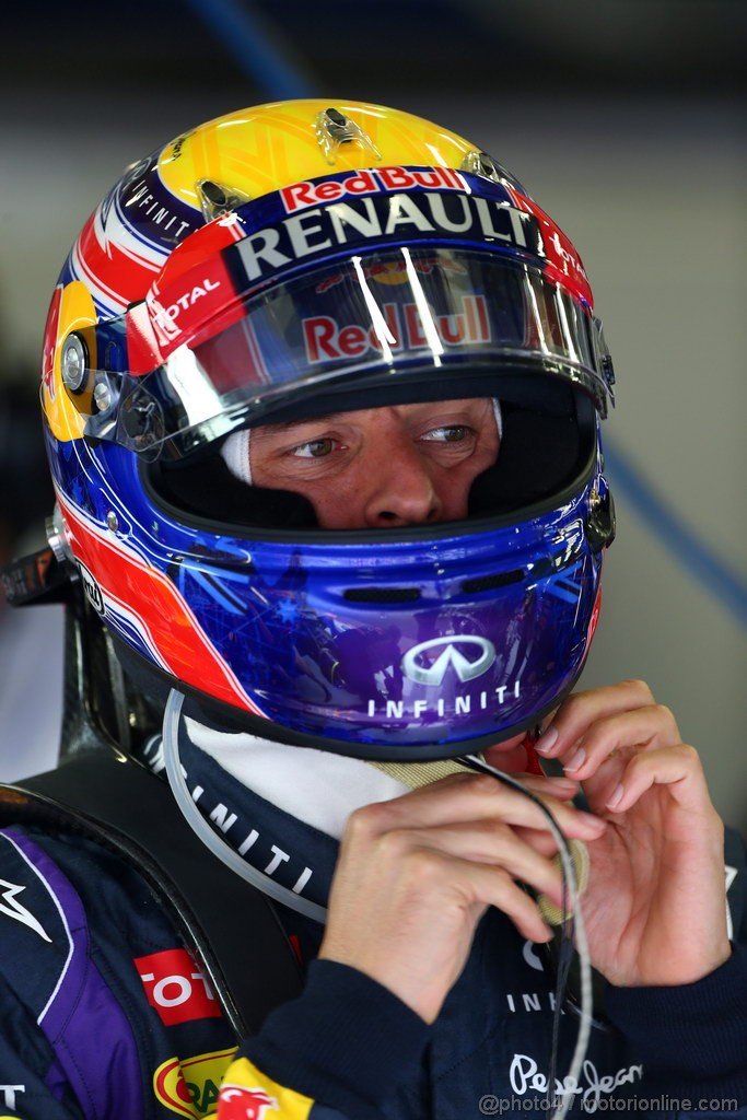 GP BELGIO, 24.08.2013- Prove Libere 3, Mark Webber (AUS) Red Bull Racing RB9 