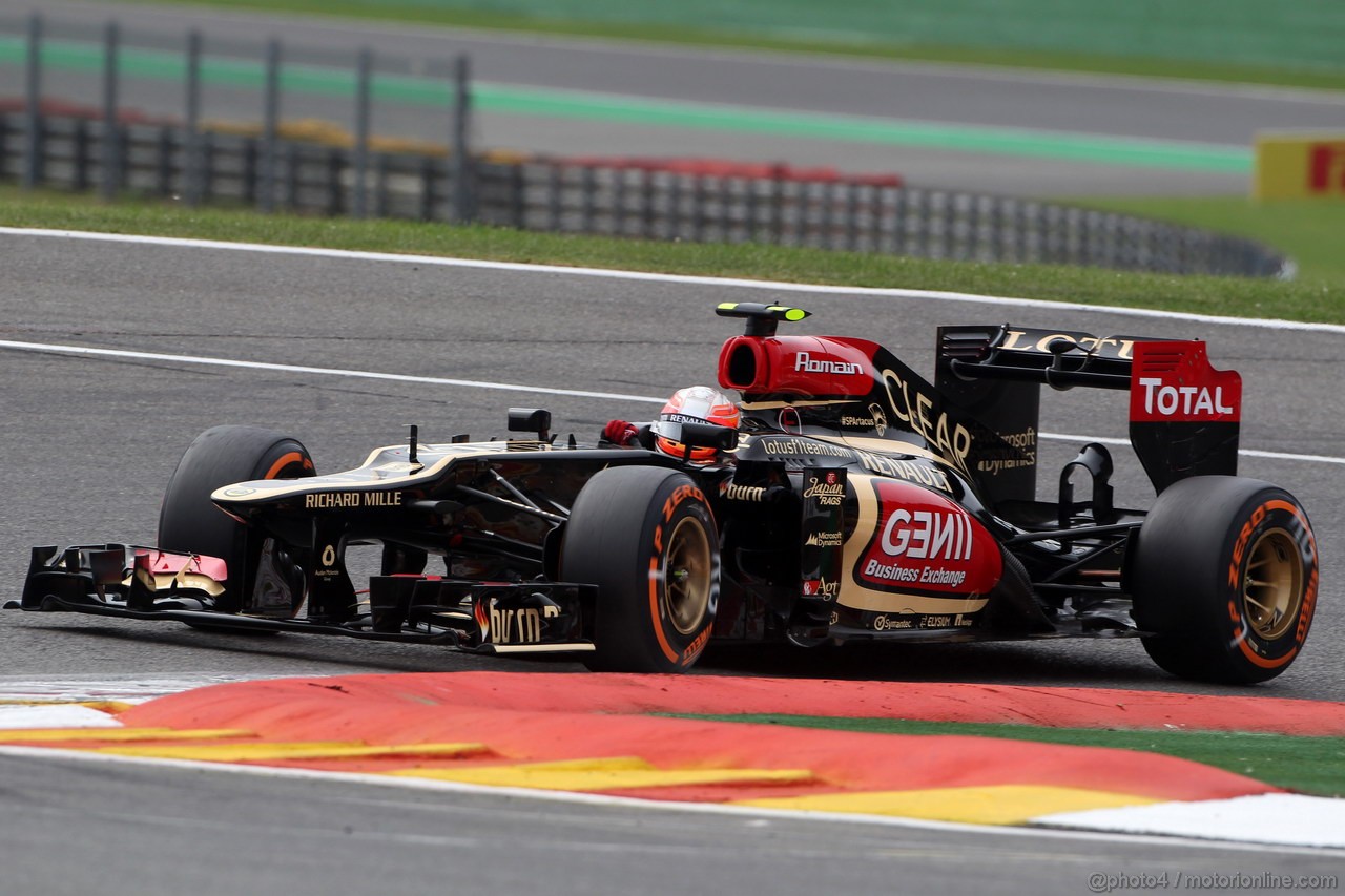 GP BELGIO, 24.08.2013- Prove Libere 3, Romain Grosjean (FRA) Lotus F1 Team E21 