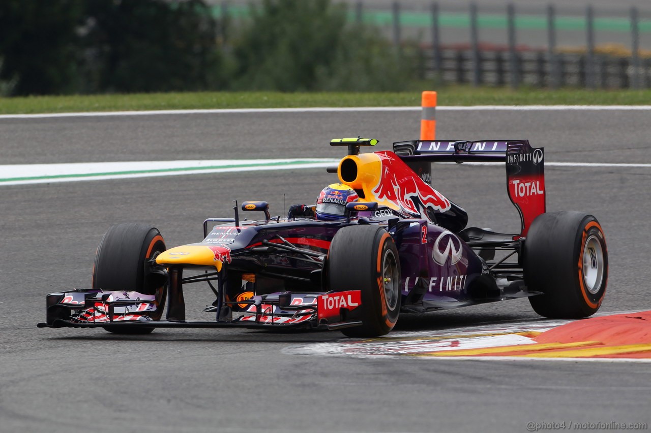 GP BELGIO, 24.08.2013- Prove Libere 3, Mark Webber (AUS) Red Bull Racing RB9 
