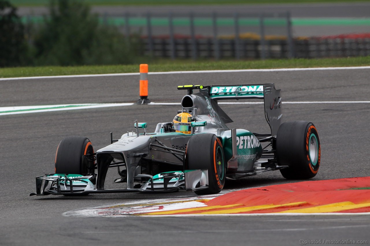 GP BELGIO, 24.08.2013- Prove Libere 3, Lewis Hamilton (GBR) Mercedes AMG F1 W04 