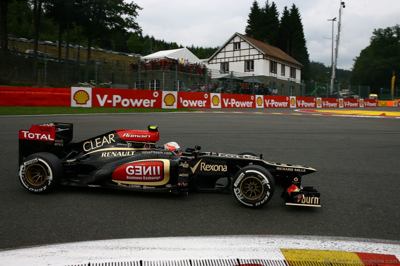 GP BELGIO, 24.08.2013- Prove Libere 3,Romain Grosjean (FRA) Lotus F1 Team E21 