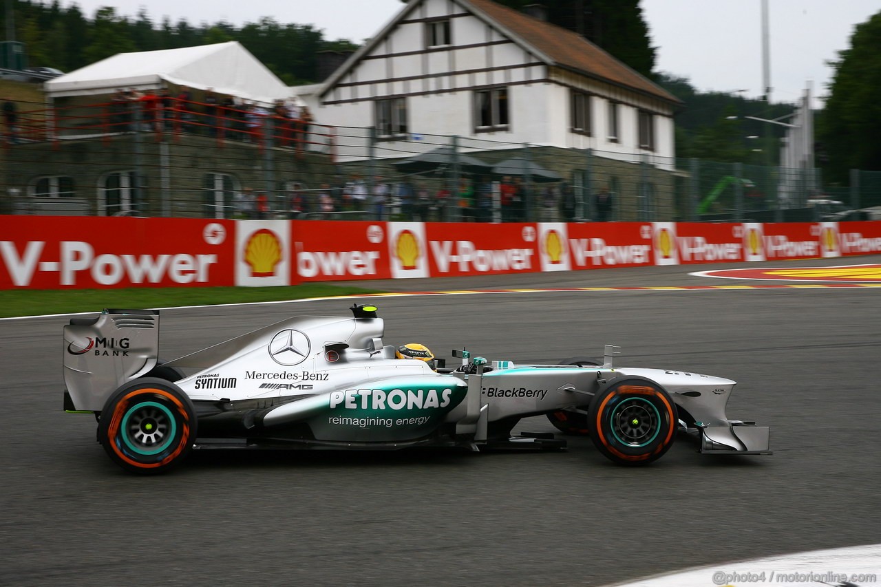 GP BELGIO, 24.08.2013- Prove Libere 3, Lewis Hamilton (GBR) Mercedes AMG F1 W04 
