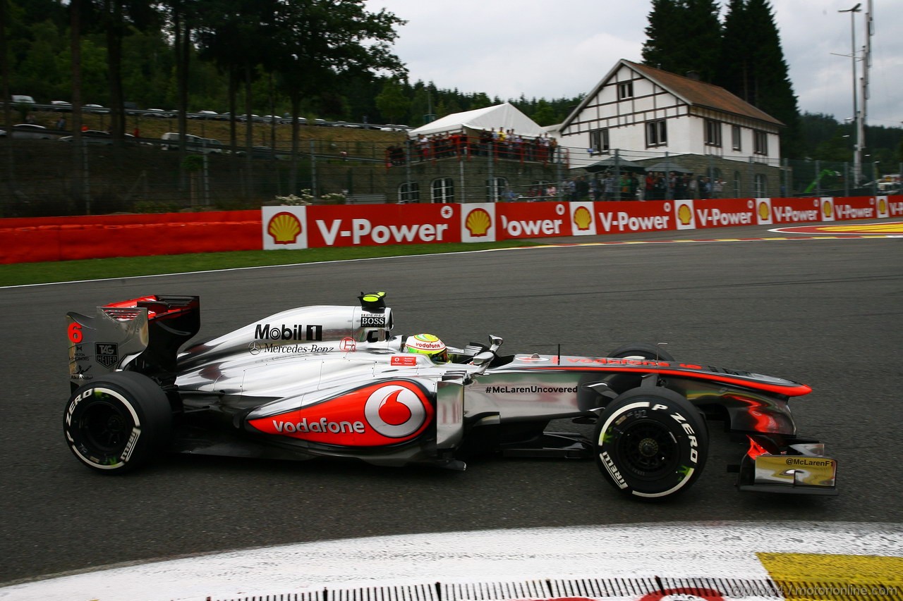 GP BELGIO, 24.08.2013- Prove Libere 3, Sergio Perez (MEX) McLaren MP4-28 