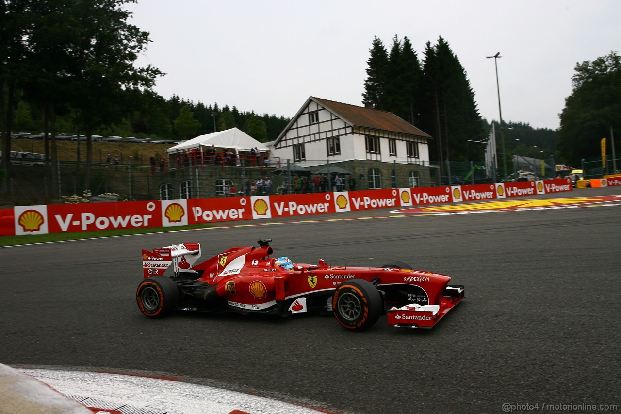 GP BELGIO, 24.08.2013- Prove Libere 3, Fernando Alonso (ESP) Ferrari F138 